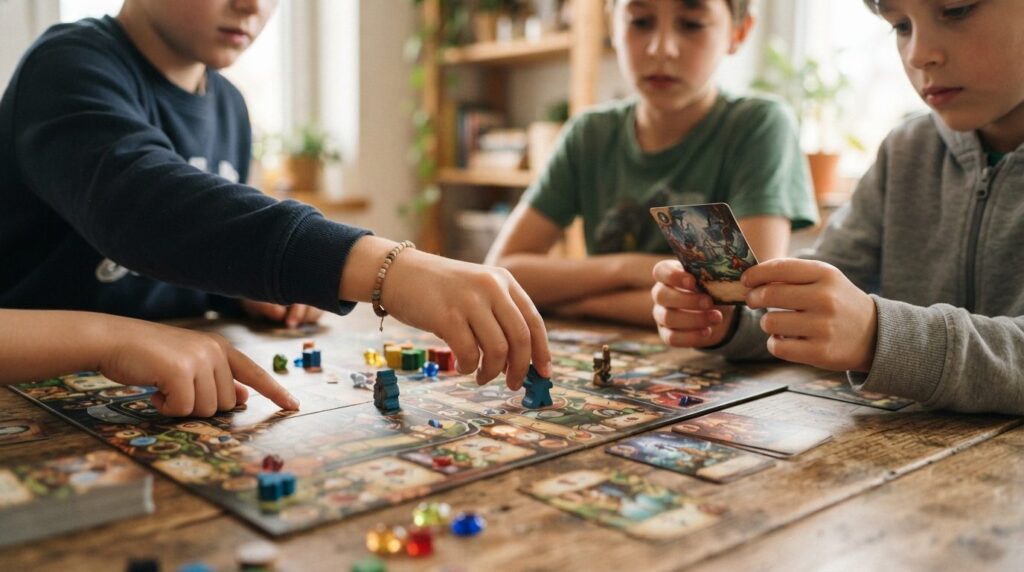 Close-up professional stock photo of childrens hands moving